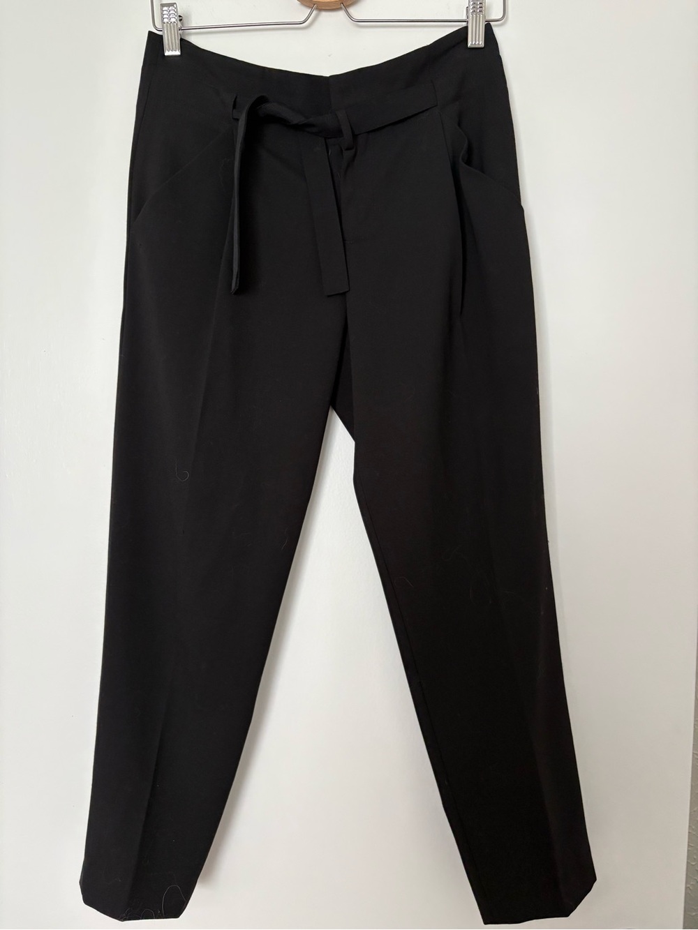 Vince Black Tie-Waist Tailored Pants